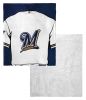 [Personalization Only] OFFICIAL MLB Jersey Personalized Silk Touch Sherpa Throw Blanket - Brewers