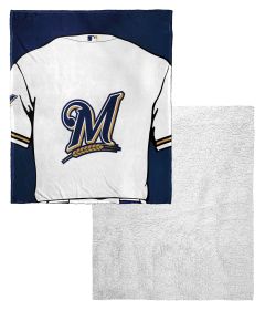 [Personalization Only] OFFICIAL MLB Jersey Personalized Silk Touch Sherpa Throw Blanket - Brewers