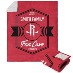 NBA Houston Rockets Dominion Personalized Silk Touch Sherpa Throw Blanket 50X60 Inches