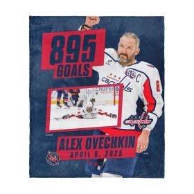 NHL Washington Capitals Alex Ovechkin 895 Goals Photo Silk Touch Throw Blanket 50 x 60 inches