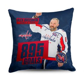 NHL Washington Capitals Alex Ovechkin 895 Goals Photo Throw Pillow 18 x 18 inches