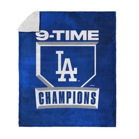 Los Angeles Dodgers 2025 MLB World Series Multi Champ Unleashed Silk Touch Sherpa Throw Blanket 50 x 60 inches