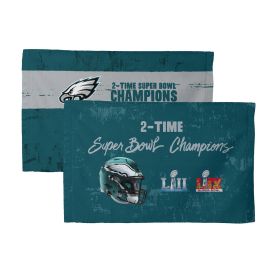 Philadelphia Eagles NFL 2025 Super Bowl LIX Multi Champ Conquerors Fan Towel 2 Pack 16X25 Inches
