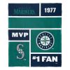 [Personalization Only] OFFICIAL MLB Colorblock Personalized Silk Touch Throw Blanket - Mariners