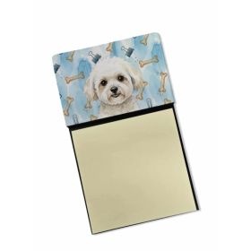 White and Cream Bichon Frise Coworker Watercolor Sticky Note Holder Refillable Dispenser Desk Accessory 3x3 Pad Gift (Option: Default)