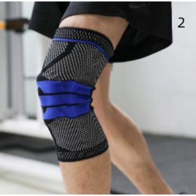Sports Running Fitness Protection Knee Pads Brace Strap (Option: Black blue anti slip 1-L)