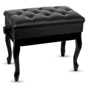 5 Core Piano Bench Wooden Height Adjustable Stool Heavy Duty Keyboard Seat with Storage (Option: Black)