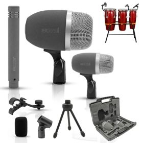 5 Core Conga Mic Snare Tom Microphone Drum Kit Condenser XLR Instrument Mics (Option: 3XP Black)