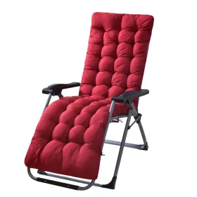 67x22in Chaise Lounger Cushion Recliner Rocking Chair Sofa Mat Deck Chair Cushion (Option: ThickenRed)
