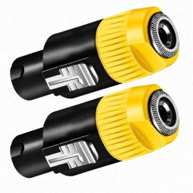 5 Core Speakon Adapter High Quality Audio Jack Male Audio Pin Speaker Adapter Connector (Option: YELLOW)