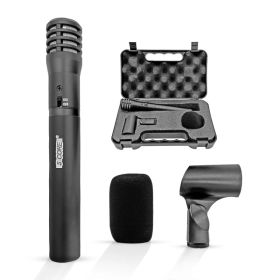 5 CORE Professional Instrument Microphone Pencil Mic Condenser Cardioid Unidirectional Stick Microfono with Windscreen Mic Clip & Case (Option: 100 Black)