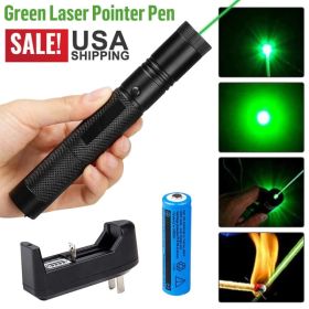 Green Laser Pointer Pen Assassin Visible Lazer&Battery&Charger 1mw (Option: 1Pc)