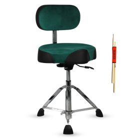 5 Core Drum Throne w Backrest 4" Padded Stool Airlift 25" Adjustable Drummer Stool 441Lb Capacity (Option: Green)