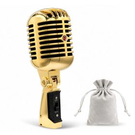 5Core Vintage Microphone Classic Dynamic Professional XLR Studio Retro Style Mic (Option: GOLD)