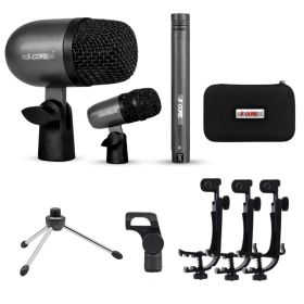 5 Core Conga Mic Snare Tom Microphone Drum Kit Condenser XLR Instrument Mics (Option: Black)