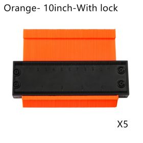 5 10 Inch Contour Gauge Template Plastic Measuring Contour Gauge Duplicator Tiles Edge Shaping Measure Ruler Measuring Tool (Option: Orange-10inch-5PCS)