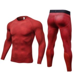 Men's Casual And Comfortable Compression Muscle Gym Shorts (Option: Red-XXL-Long)