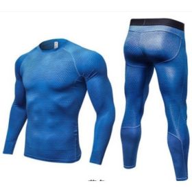 Men's Casual And Comfortable Compression Muscle Gym Shorts (Option: Blue-XXL-Long)