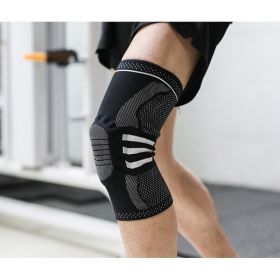 Sports Running Fitness Protection Knee Pads Brace Strap (Option: Black apair-L)