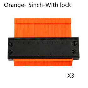 5 10 Inch Contour Gauge Template Plastic Measuring Contour Gauge Duplicator Tiles Edge Shaping Measure Ruler Measuring Tool (Option: Orange-5inch-3PCS)