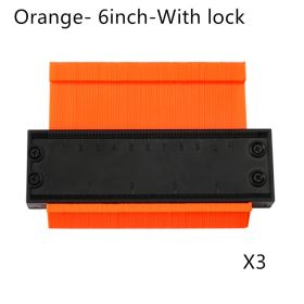 5 10 Inch Contour Gauge Template Plastic Measuring Contour Gauge Duplicator Tiles Edge Shaping Measure Ruler Measuring Tool (Option: Orange-6inch-3PCS)