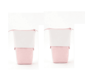 Multifunctional Creative Corduroy Retractable Pencil Case (Option: Pink-2PCS)