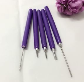 Quilling Paper Long And Short Needle Roll Paper Pen (Option: Purple-5 pieces)