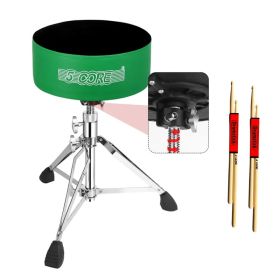5 CORE Drum Throne Padded Guitar Stool Height Adjustable Heavy Duty Music Chair Seat Universal for Adults & Kids with Anti Slip Rubber Feet - DS (Option: Deep Green)