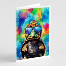 NEW Hippie Animal Tortoise Turtle Greeting Cards Pack of 8 Blank Cards with Envelopes Whimsical A7 Size 5x7 Blank Note Cards (Option: Default)