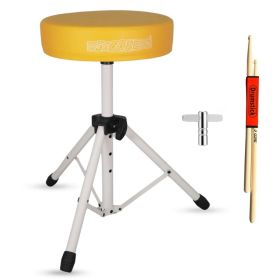 5 Core Drum Throne 3" Thick Padded Memory Foam Comfortable Drummer Stool 330Lb Capacity Adjustable (Option: YELLOW)