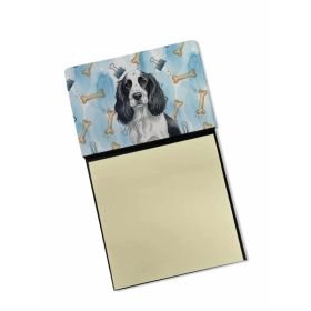Black and White English Springer Spaniel Coworker Watercolor Sticky Note Holder Refillable Dispenser Desk Accessory 3x3 Pad Gift (Option: Default)