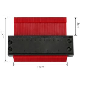 5 10 Inch Contour Gauge Template Plastic Measuring Contour Gauge Duplicator Tiles Edge Shaping Measure Ruler Measuring Tool (Option: Red-10inch-With lock)
