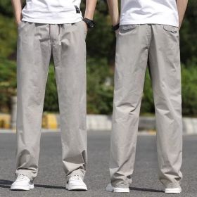 Men's Tide Brand Casual Spring And Summer Overalls (Option: Light Grey-5XL)
