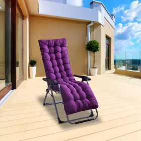 67x22in Chaise Lounger Cushion Recliner Rocking Chair Sofa Mat Deck Chair Cushion (Option: Purple)