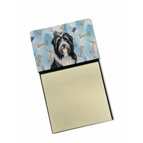 Black Bearded Collie Coworker Watercolor Sticky Note Holder Refillable Dispenser Desk Accessory 3x3 Pad Gift (Option: Default)