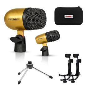 5 Core Conga Mic Snare Tom Set Professional XLR Cardioid Condenser Instrument Microphone Kit (Option: GOLD)