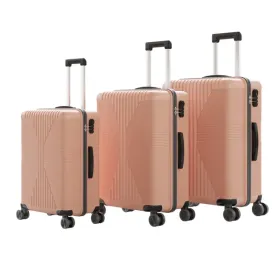 Non-TSA Customs Lock 3-in-1 PP Trolley Case, 20in, 24in, 28in PP Rose Gold (Option: defaulttitle)