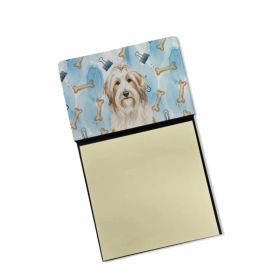 White and Tan Bearded Collie Coworker Watercolor Sticky Note Holder Refillable Dispenser Desk Accessory 3x3 Pad Gift (Option: Default)