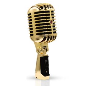 5 Core Classic Retro Microphone Dynamic (ALL METAL BODY) - Old Vintage Style Unidirectional Cardioid Mic W/ XLR Input Universal Stand Compatible (Option: GOLD)
