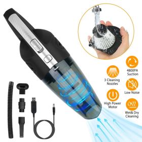 Cordless Handheld Car Vacuum Cleaner, 4800PA Cyclonic Suction 120W Motor, Wet & Dry Use with HEPA Filter, Multi Accessories for Home Car Deep Cle (Option: as pic)
