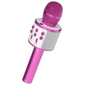 5 Core Microphone Wireless Karaoke Mic With Speaker 3 In 1 Portable Bluetooth Microfono Inalambrico (Option: Pink)