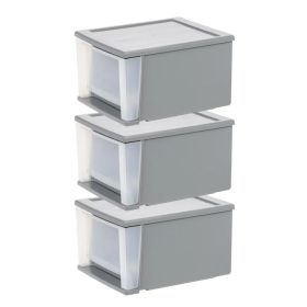 17 Qt Medium Plastic Drawers, Under BedStorageBins, Stackable, Modular 3Pk (Option: default title)