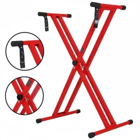 5 Core Keyboard Stand Dual X Shape Adjustable Foldable Portable Key Board Stands W Locking Strap (Option: Red)