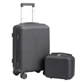 Non-TSA Customs Lock 2-in-1 PP Trolley Case, 12in/20in, PP, Dark Gray (Option: defaulttitle)