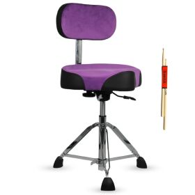 5 Core Drum Throne w Backrest 4" Padded Stool Airlift 25" Adjustable Drummer Stool 441Lb Capacity (Option: Purple)