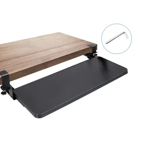 25.59x9.64x0.51in Keyboard Mouse Tray Under Desk Retractable Slide Out Drawer Height Adjustable With C Clamp 55LBS Load (Option: Black)