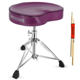 5Core Drum Throne Padded Guitar Stool Saddle Drummer Seat For Adults & Kids- DS CH PURPLE SDL HD (Option: DSCHPURPLESDLHD)