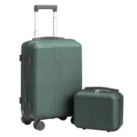 Non-TSA Customs Lock 2-in-1 PP Trolley Case, 12in/20in, PP Dark Green (Option: defaulttitle)