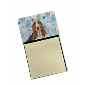 Tricolor and White Basset Hound Coworker Watercolor Sticky Note Holder Refillable Dispenser Desk Accessory 3x3 Pad Gift (Option: Default)