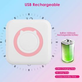 Portable Pocket Thermal Printer, Bluetooth Mini Ink-less Printer, Built-in 1000mAh Battery, Includes 2 Rolls Printing Paper, Compatible with iOS (Option: Pink)